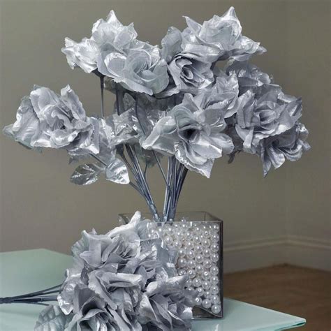 Silver Fake Flowers 